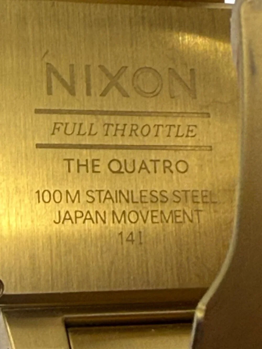 Nixon The Quatro A013 Gold Checkerboard Watch Full Throttle 100M Discontinued